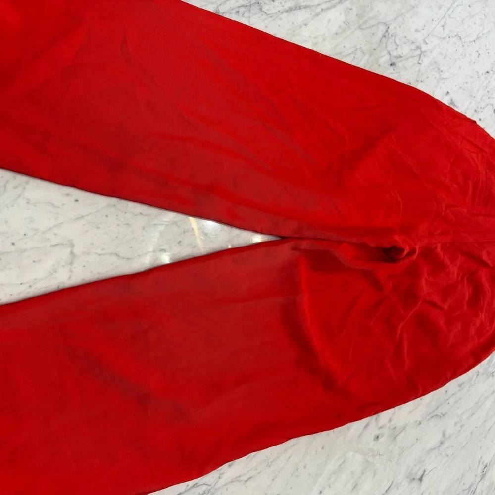 NEW Lucy Paris Wide Leg Red Trousers Pants - Size XS - Picture 6 of 6